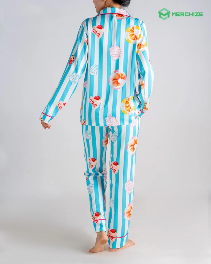 All-over Print Satin Pajamas Set