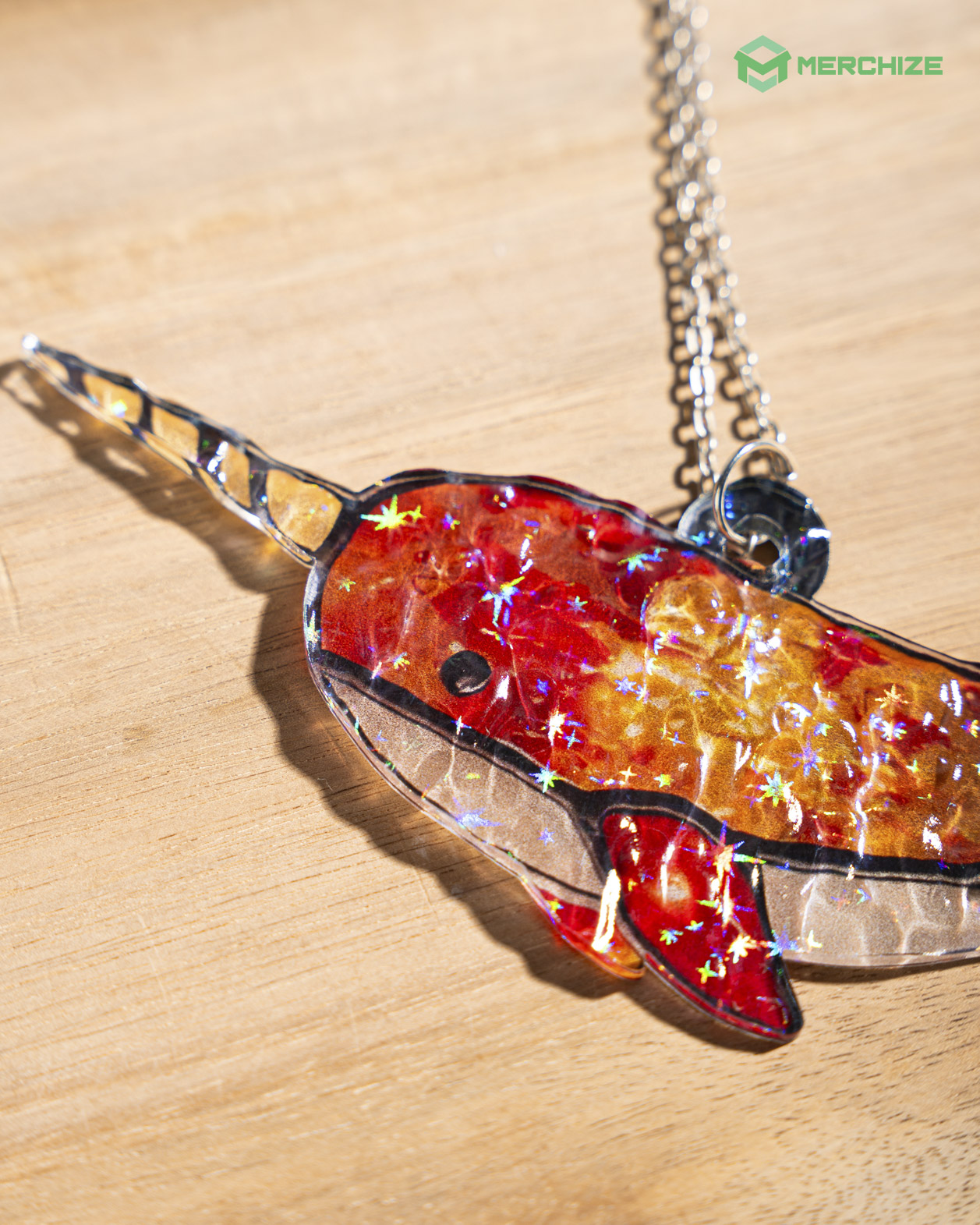 Custom Shape Wavy Hologram Suncatcher Ornament