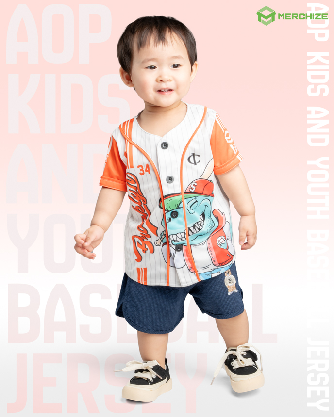 All-over Print Kids and Youth Baseball Jersey