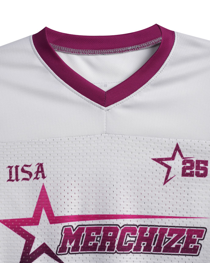 All-over Print Kid Hybrid Mesh V-neck Short Sleeve Jersey With Name Patch