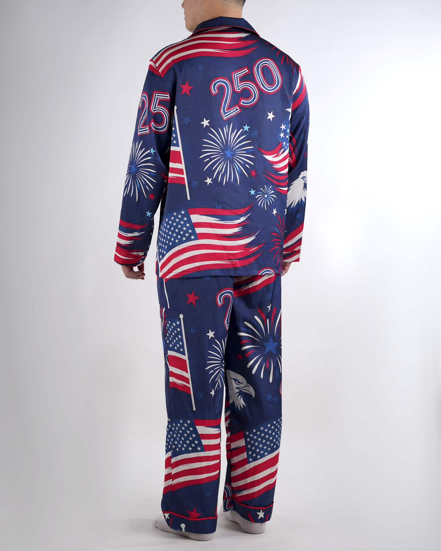 All-over Print Men's Satin Pajamas Set