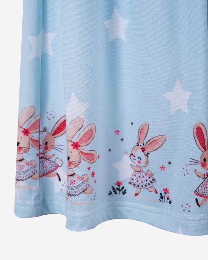 All-over Print Kid Ruffle Sleeve Dress