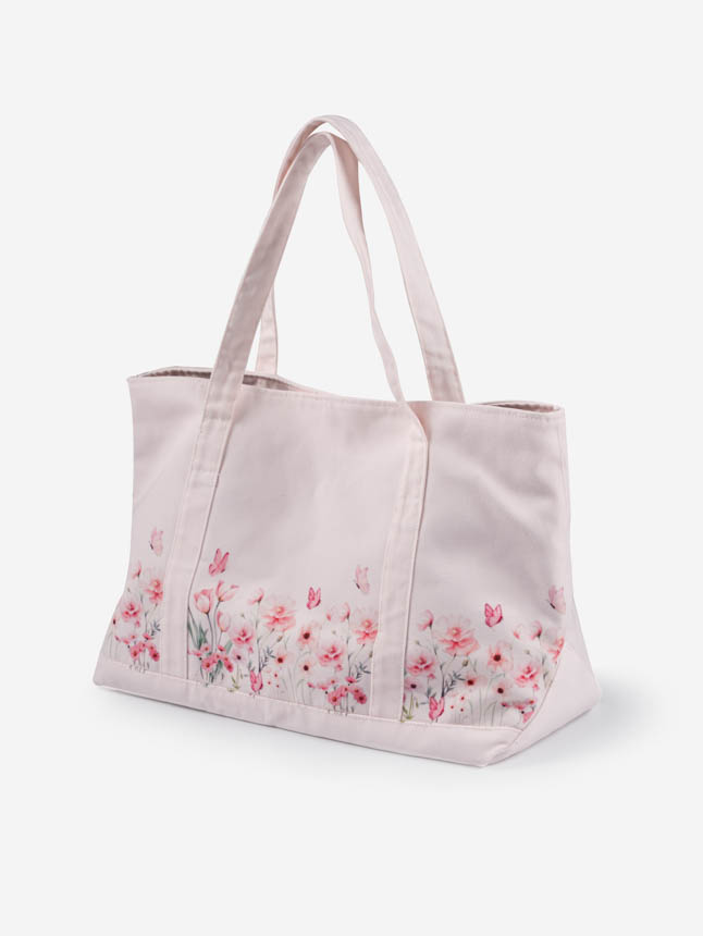 All-over Print Two-Tone Canvas Tote Bag