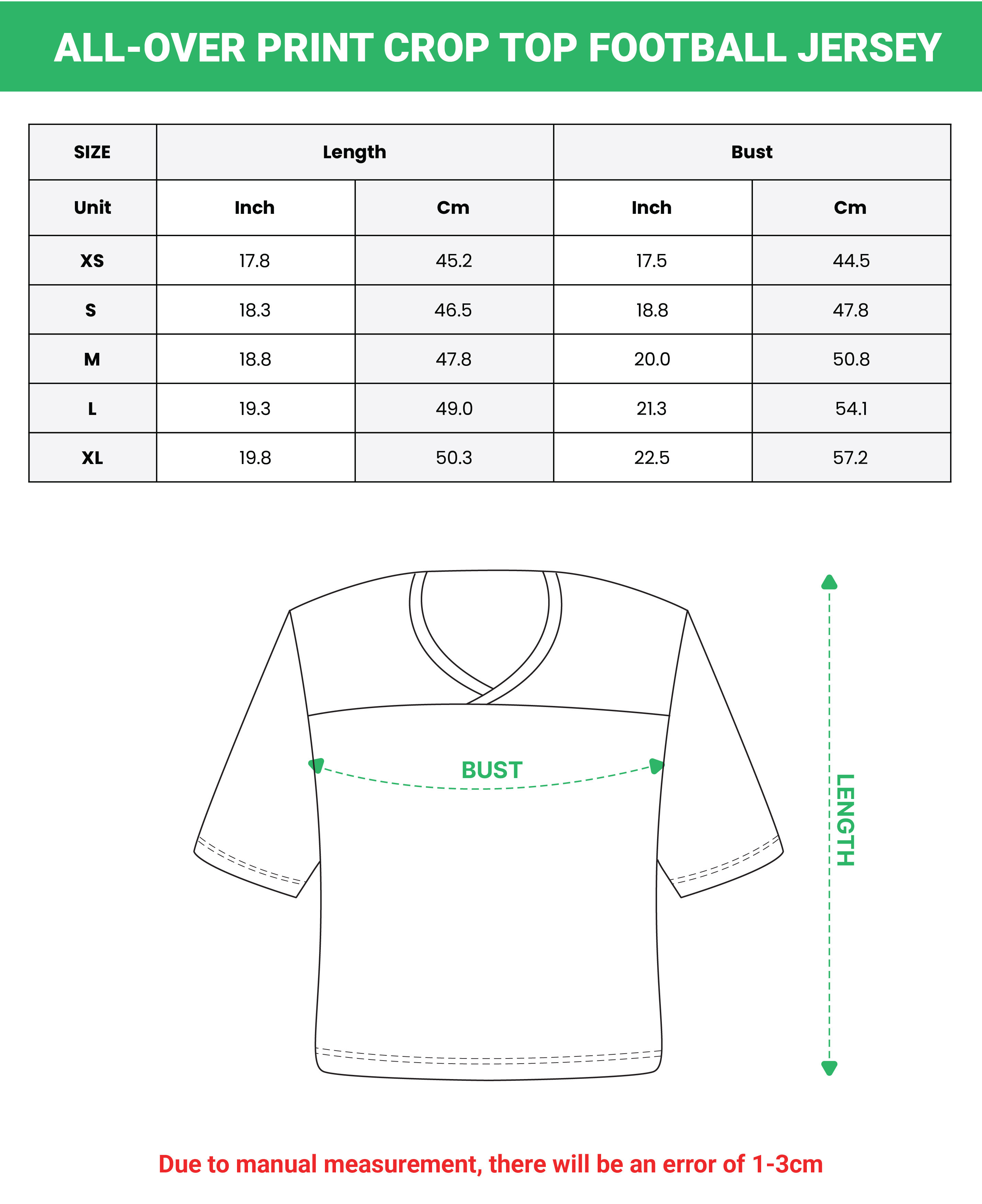 All-over Print Crop Top Football Jersey