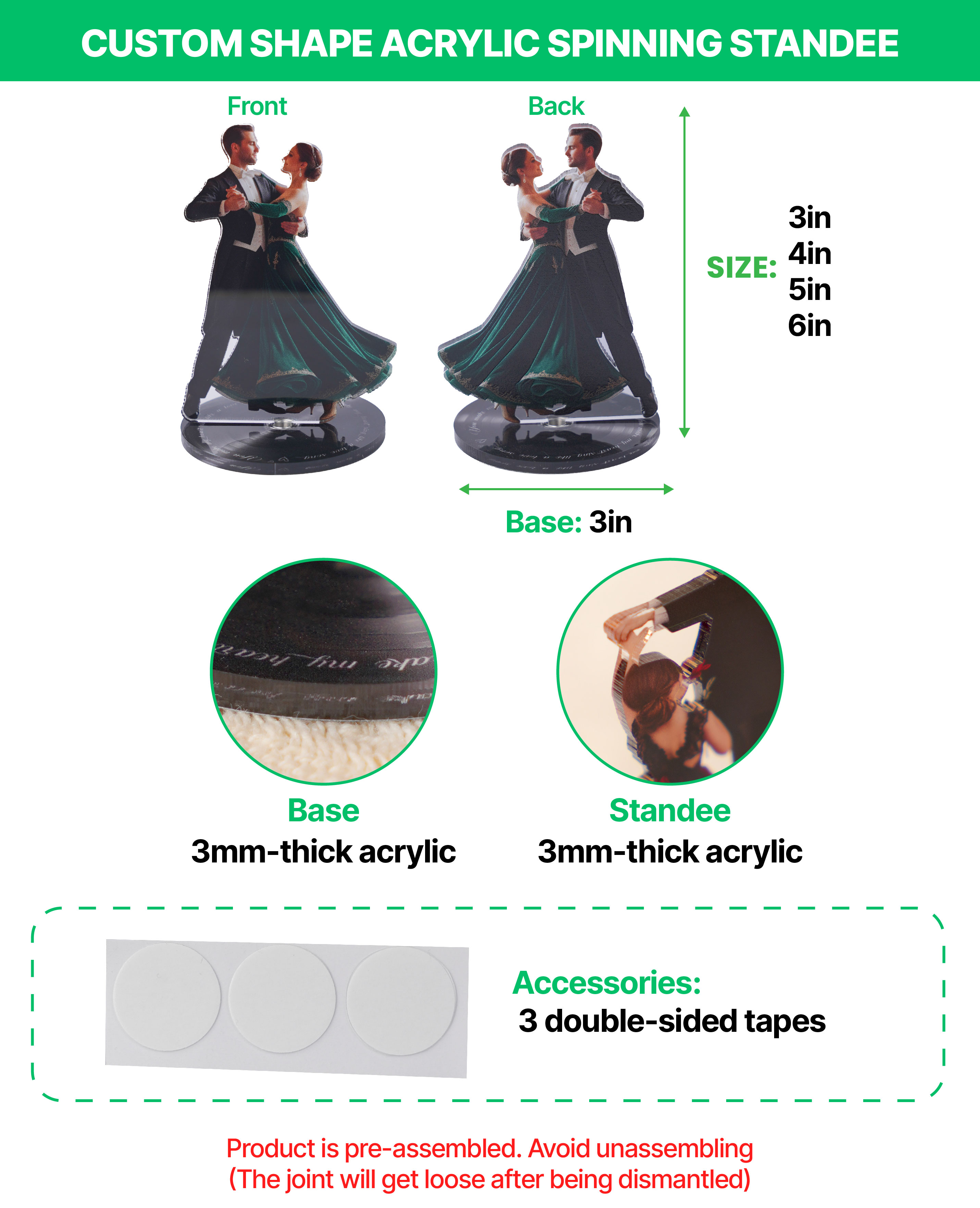 Custom Shape Acrylic Spinning Standee