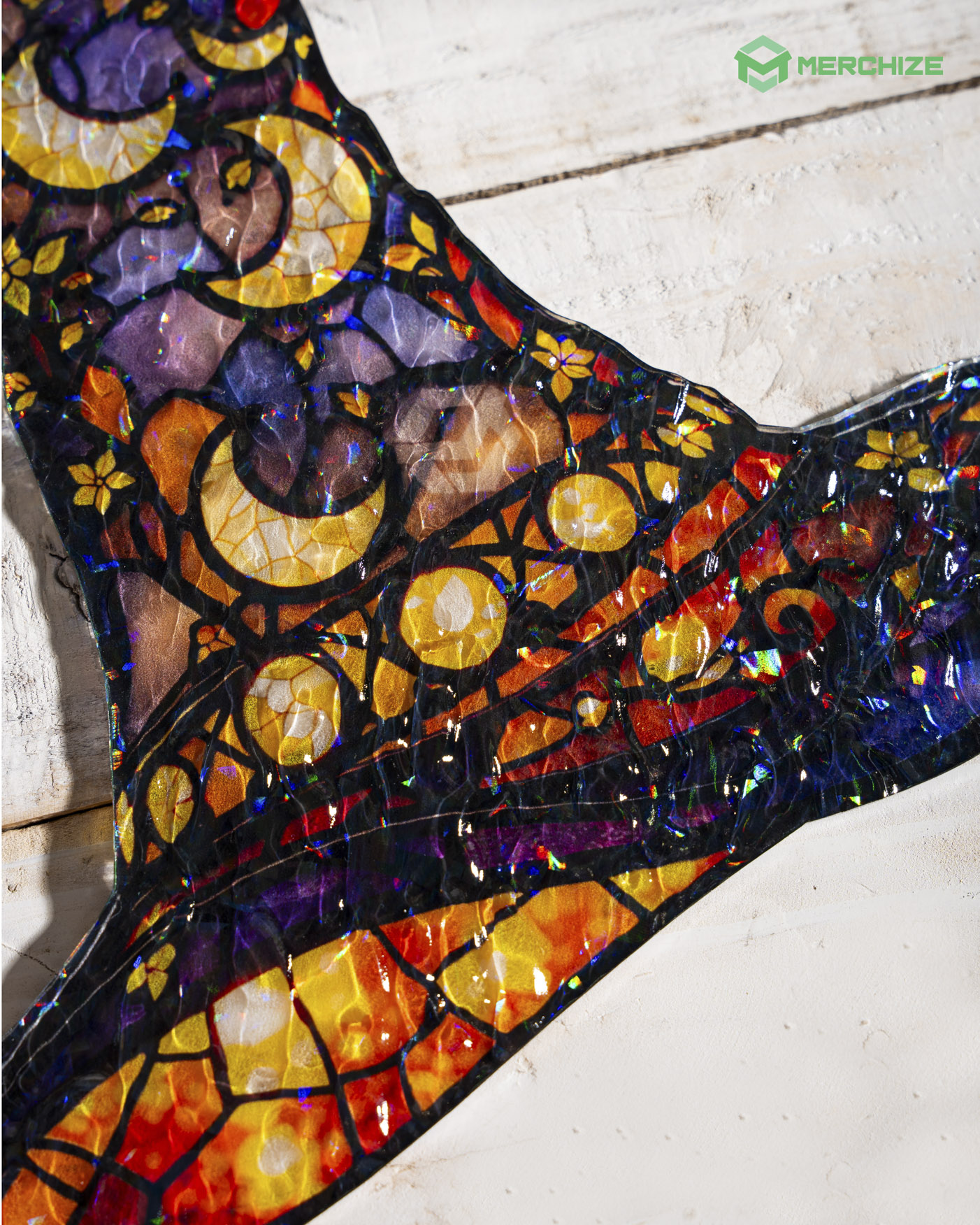 Custom Shape Wavy Hologram Suncatcher Ornament