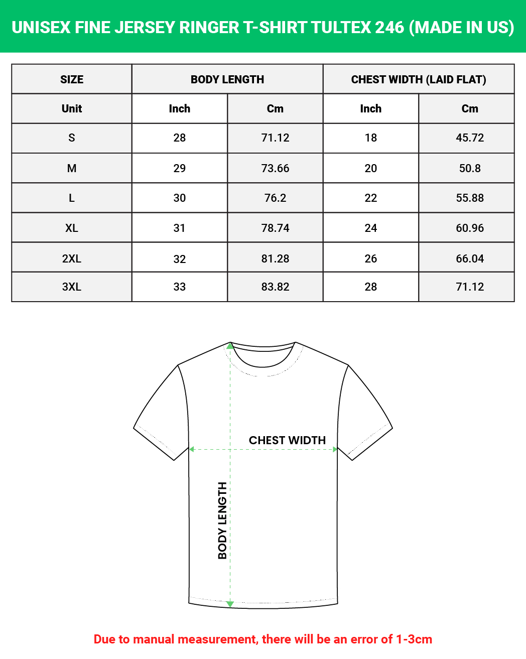 Unisex Fine Jersey Ringer T-Shirt Tultex 246 (Made in US)