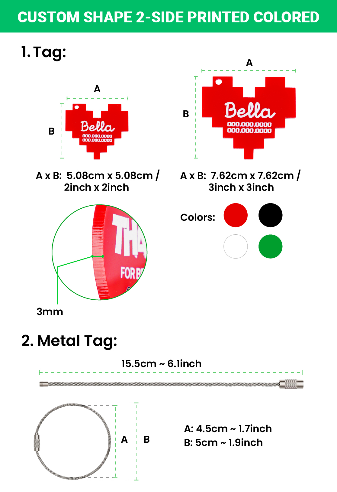 Custom Shape Colored Acrylic Tag