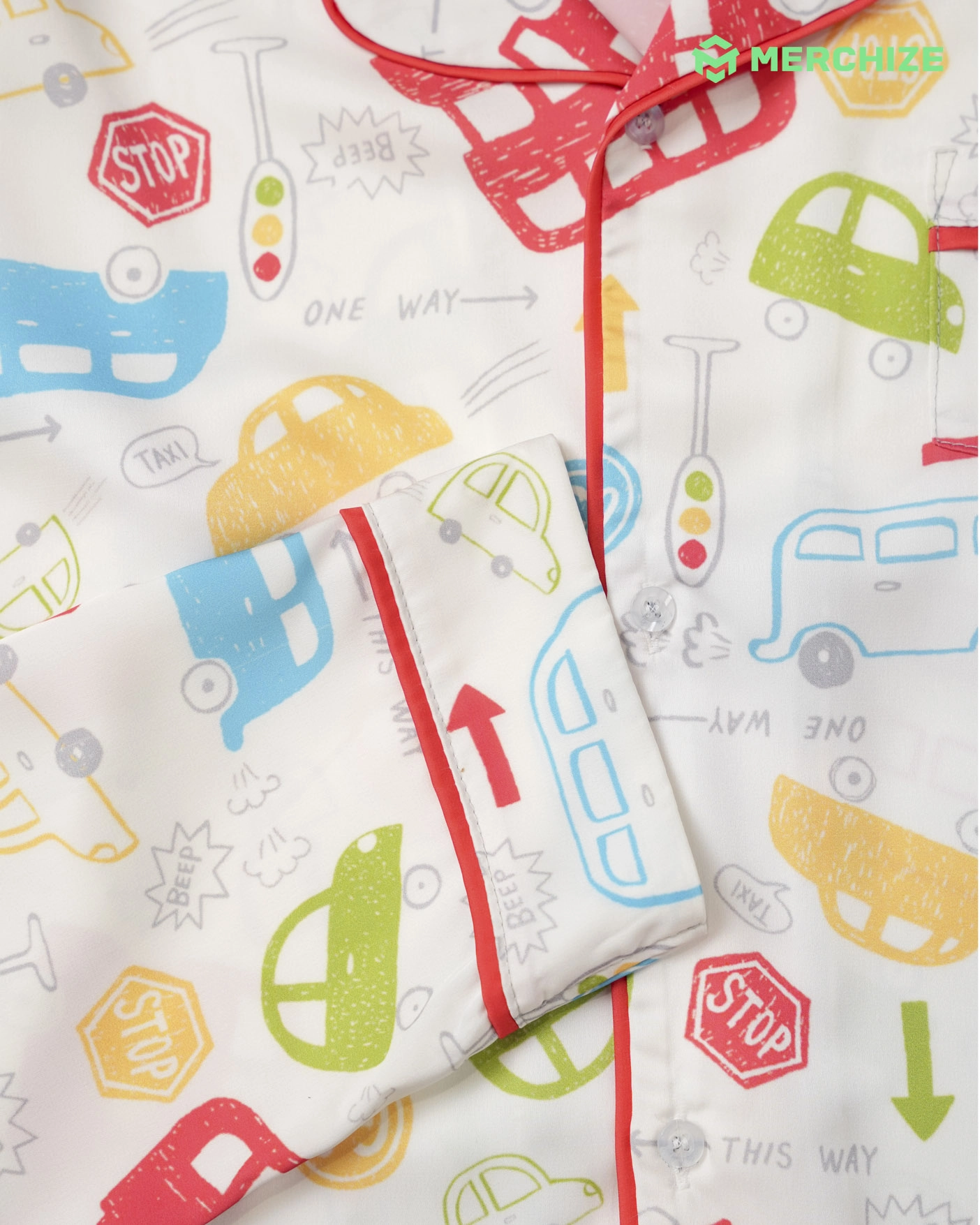 All-over Print Kid Satin Pajamas Set