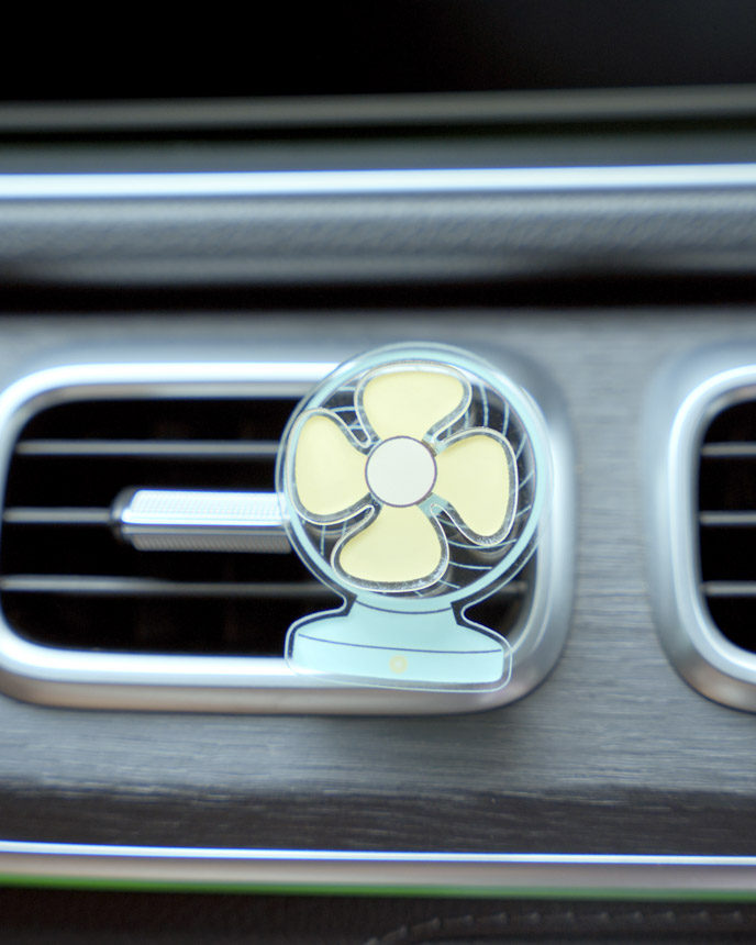 Custom Shape Acrylic Car Clip With Spinning Charm