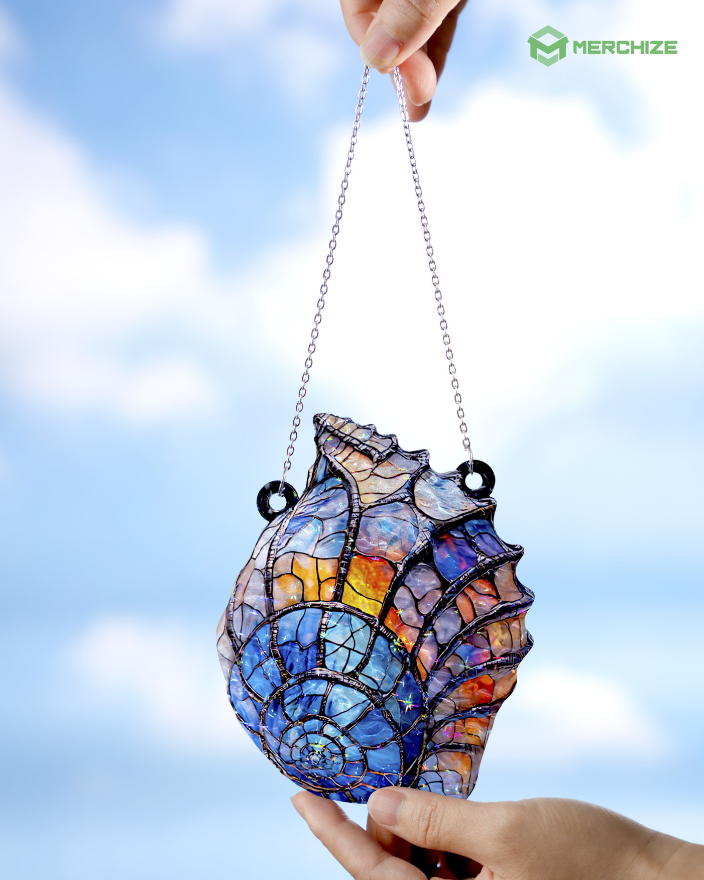 Custom Shape Wavy Hologram Suncatcher Ornament