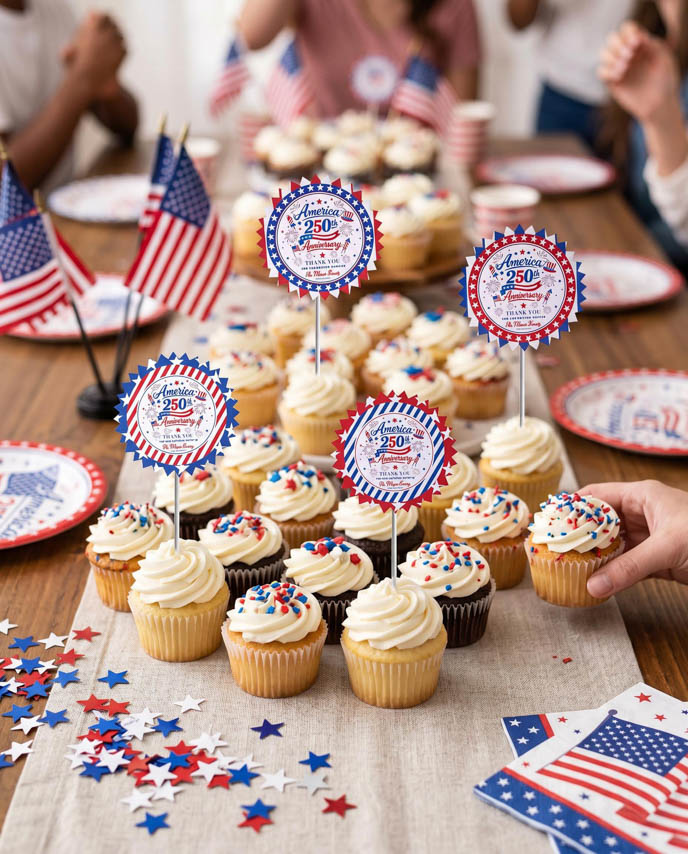 Custom Shape Paper Cupcake Topper