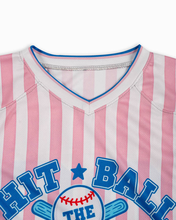 All-over Print Kid And Youth V-Neck Short Sleeve Jersey With Name Patch
