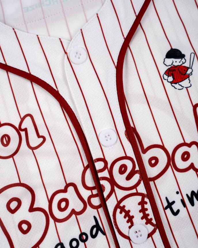 All-over Print Kids and Youth Baseball Jersey (White Buttons)