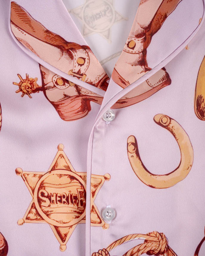 All-over Print Men's Satin Pajamas Set (No Pocket)