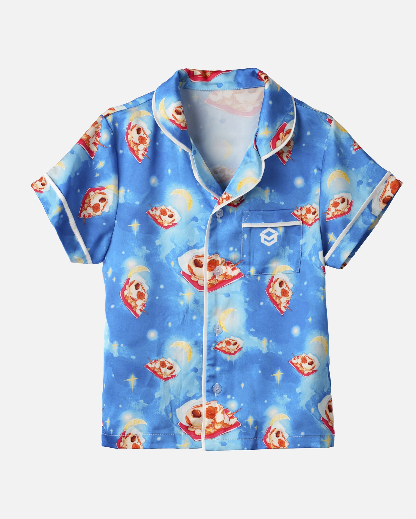 All-over Print Kid and Youth Satin Short-Sleeve Pajamas Set