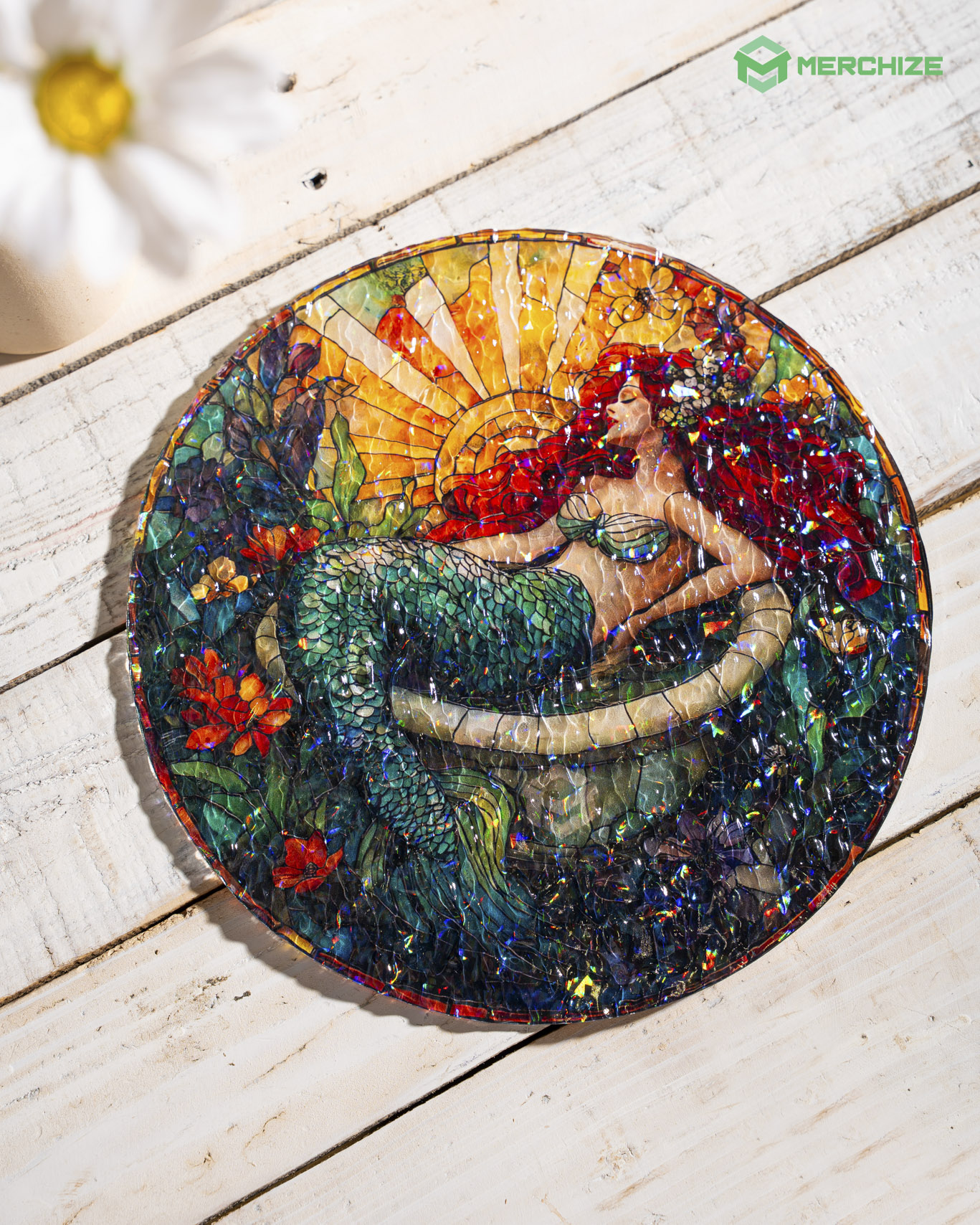Custom Shape Wavy Hologram Suncatcher Ornament