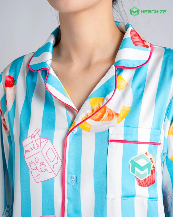 All-over Print Satin Pajamas Set