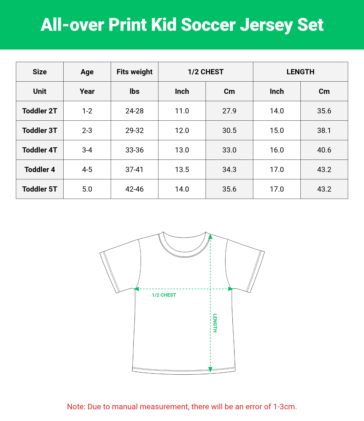 All-over Print Kid Soccer Jersey Set