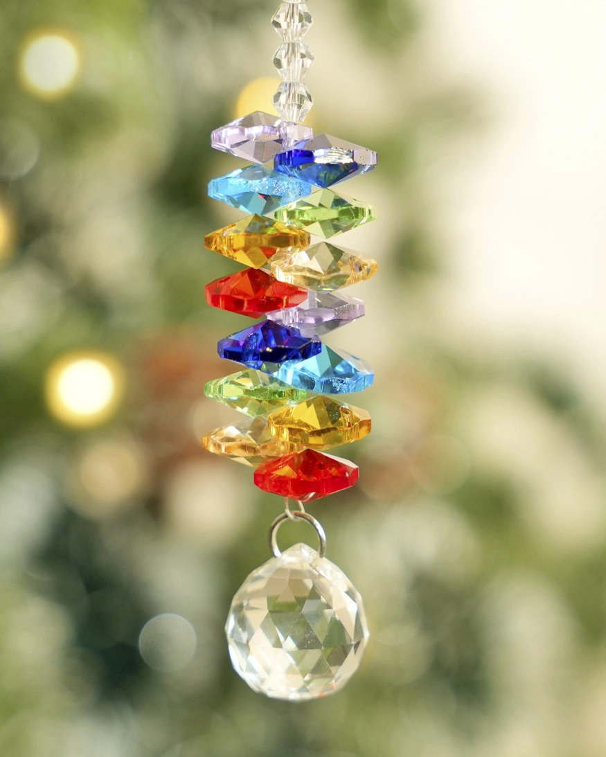 Glass Ornament With Crystal Charm