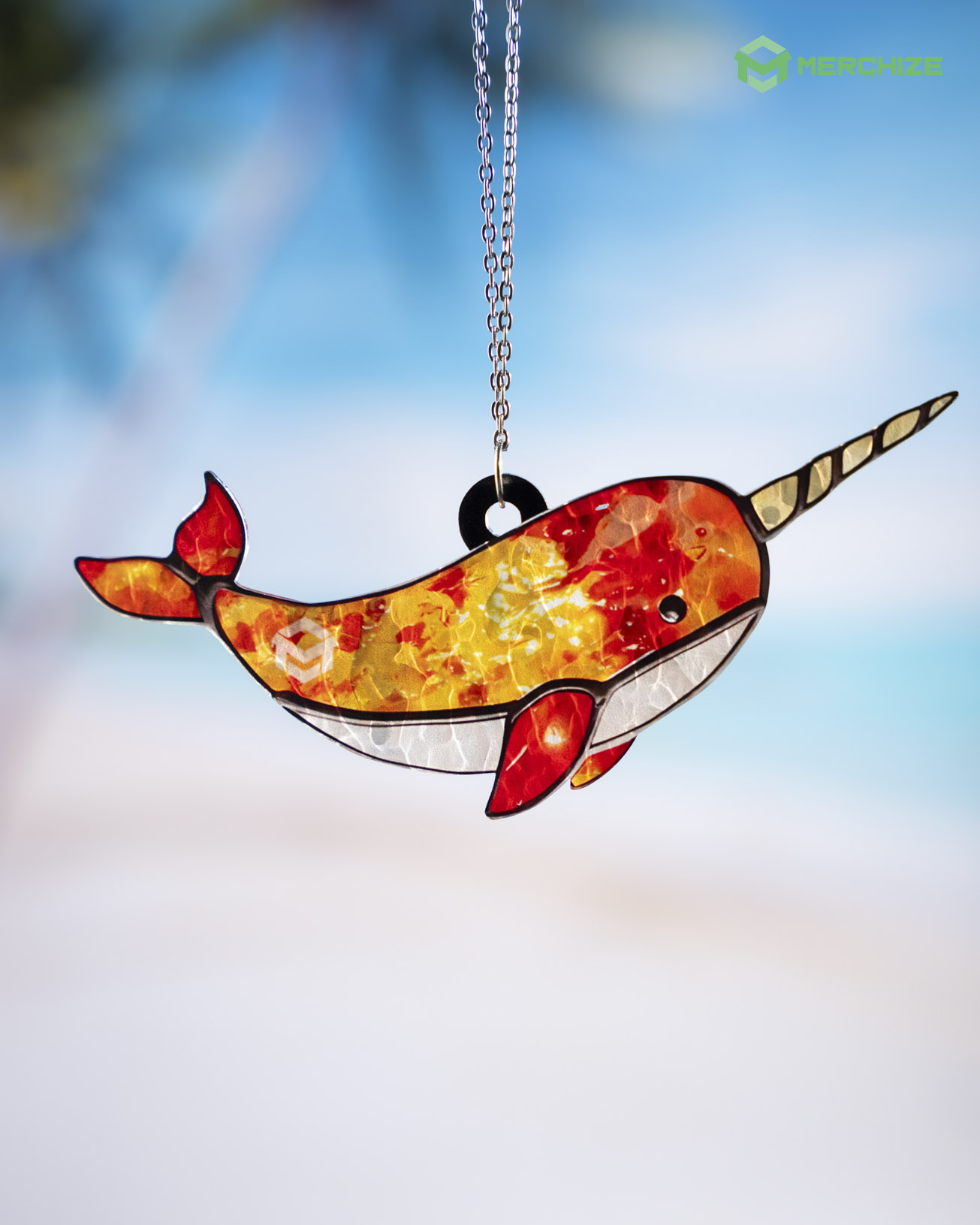Custom Shape Wavy Hologram Suncatcher Ornament