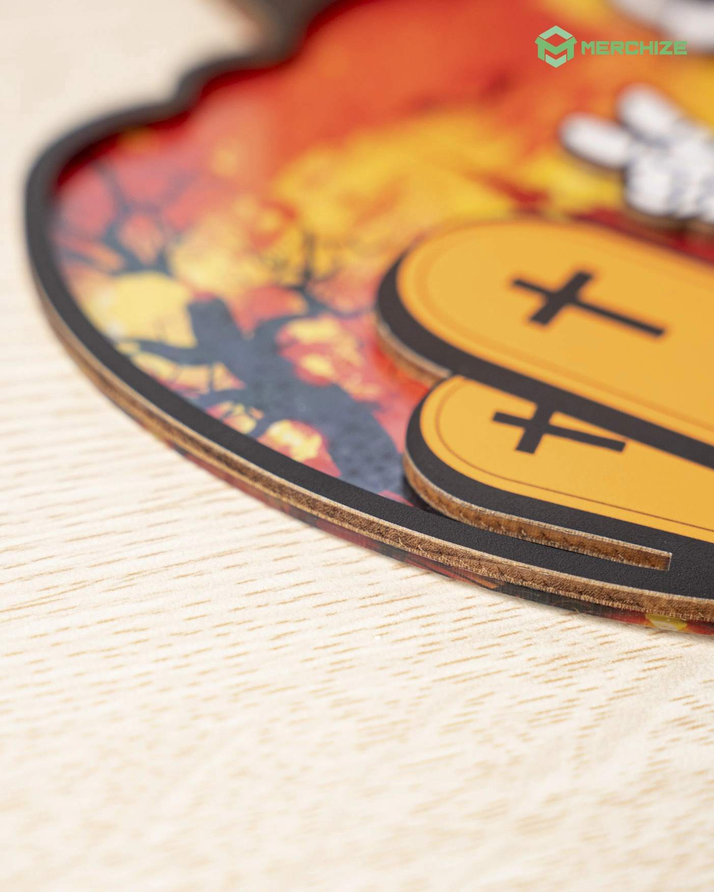 Custom Shape Wood and Hologram Acrylic  Ornament With 2 Charms