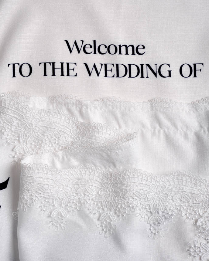 Linen Lace Welcome Banner
