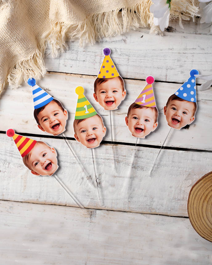 Custom Shape Paper Cupcake Topper