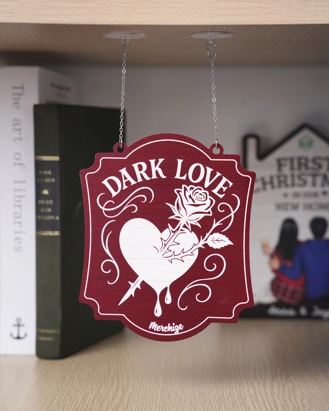 Custom Shape Wood Bookshelf Sign