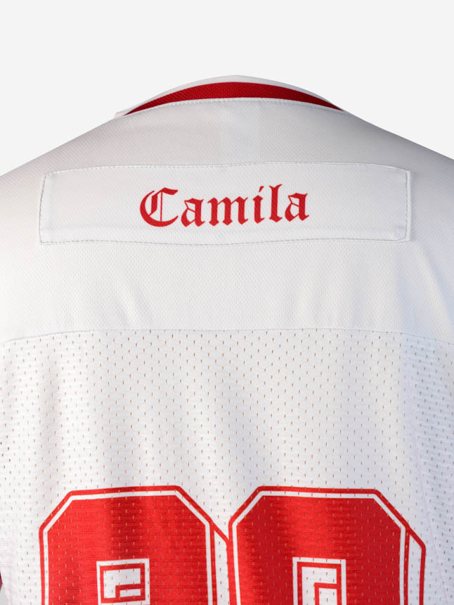 All-over Print Women's Hybrid Mesh V-neck Short Sleeve Jersey With Name Patch