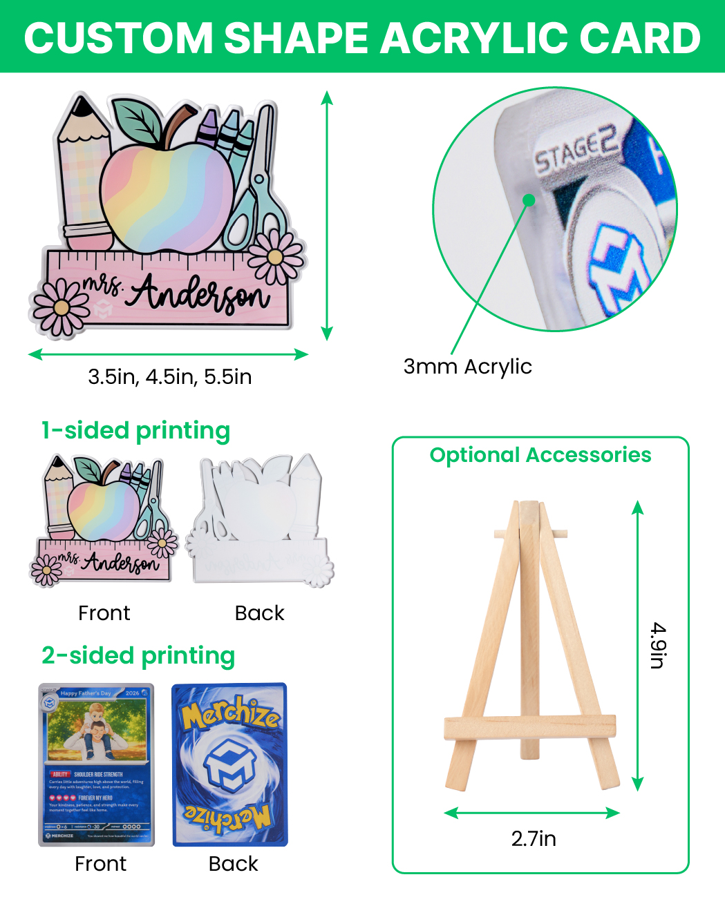 Custom Shape Acrylic Card