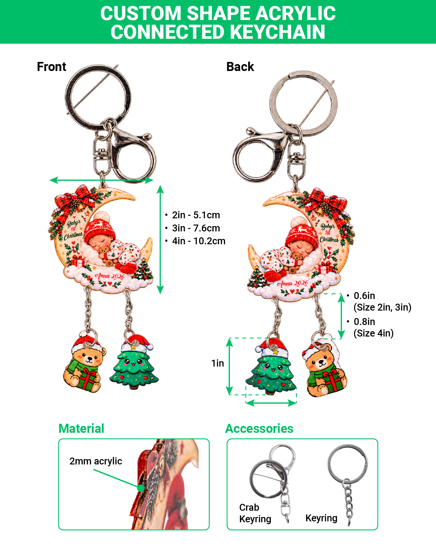 Custom Shape Acrylic Connected Keychain