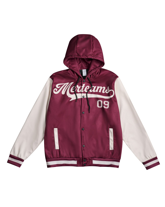 All-over Print Hooded Baseball Jacket