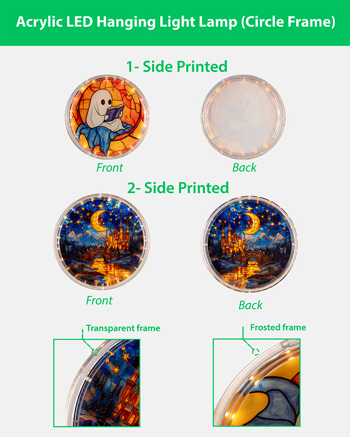 Acrylic LED Hanging Light Lamp (Circle Frame)