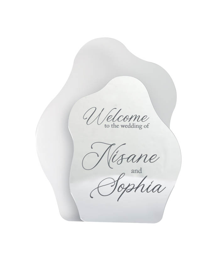 Custom Shape Frosted Acrylic And Acrylic Mirror Welcome Sign