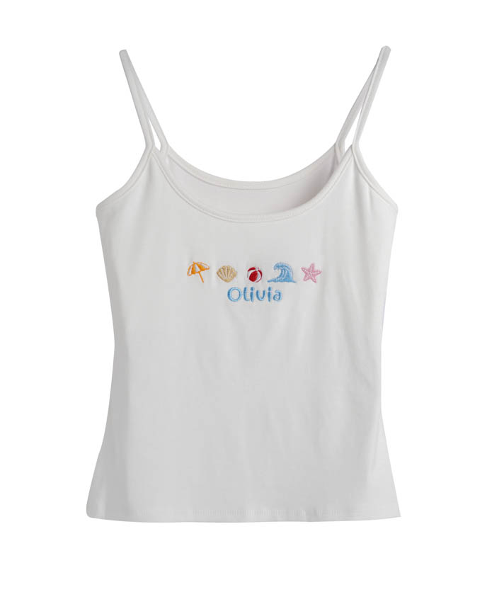 Embroidered Women's Fitted Tank Top