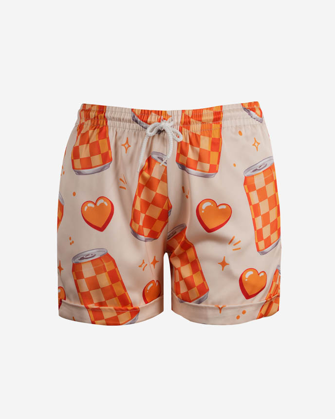 All-over Print Satin Loose Pajama Shorts 