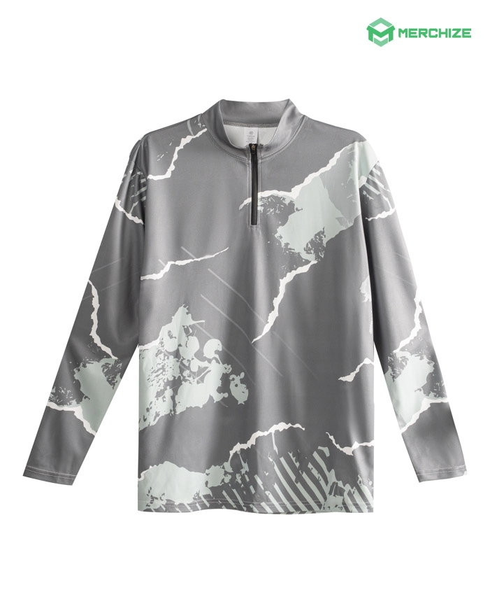 All-over Print Long Sleeve 1/4 Zip Jersey