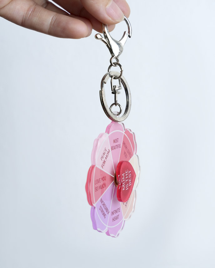 Custom Shape Acrylic Keychain With Spinning Charm