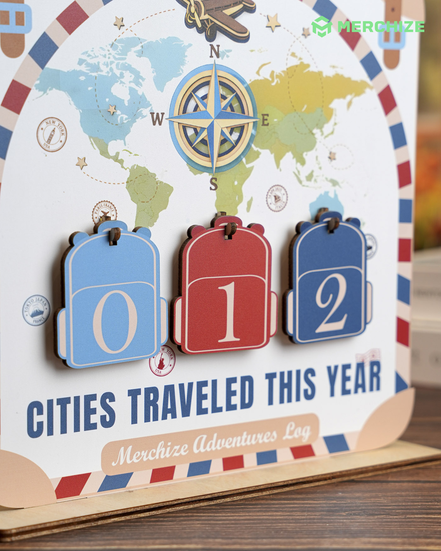 Custom Shape  Wood Bookshelf Tracker With Stand