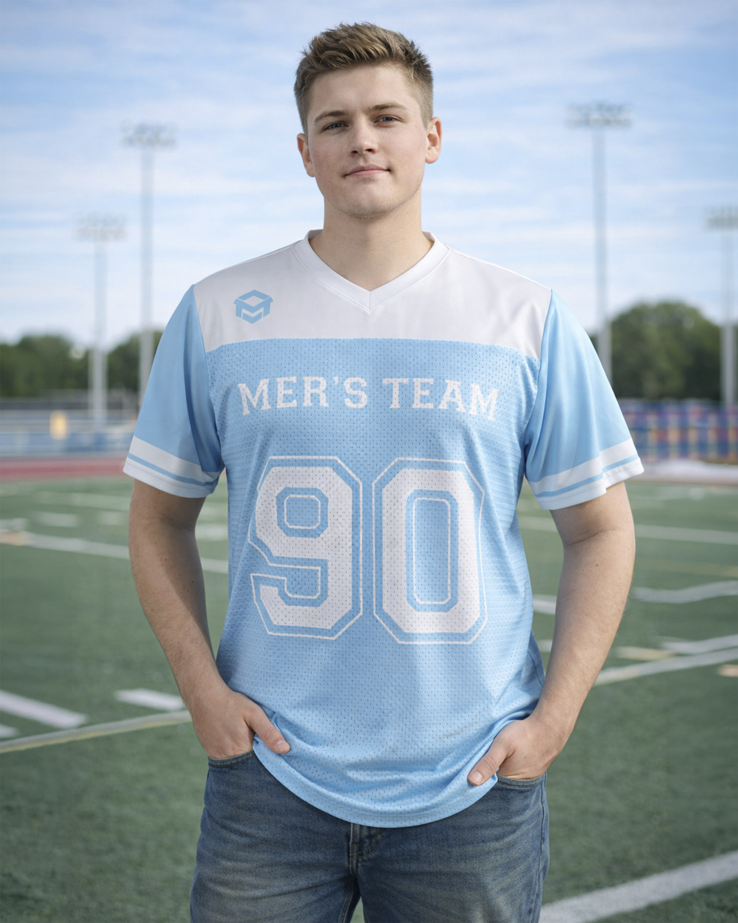 All-over Print Hybrid Mesh Football Jersey