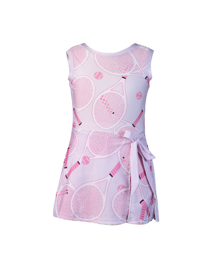 All-over Print Youth Tie-Front Tennis Dress