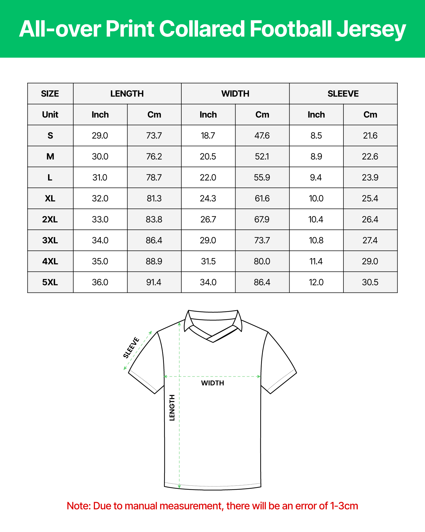 All-over Print Collared Football Jersey