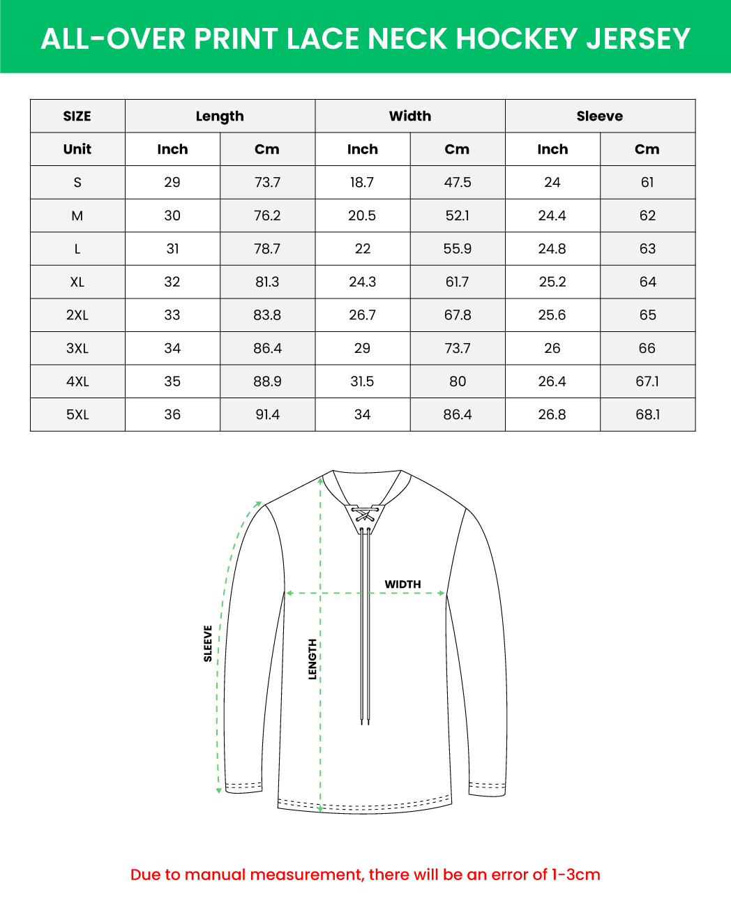 All-over Print Lace Neck Hockey Jersey