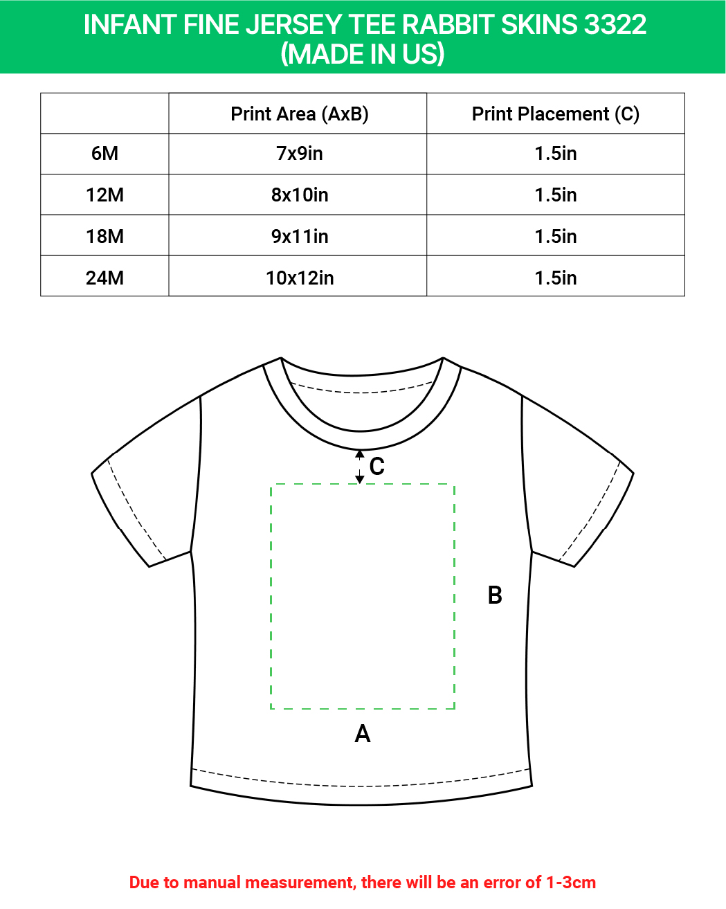 Infant Fine Jersey Tee Rabbit Skins 3322 (Made in US)