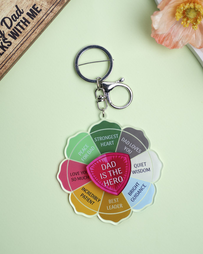 Custom Shape Acrylic Keychain With Spinning Charm