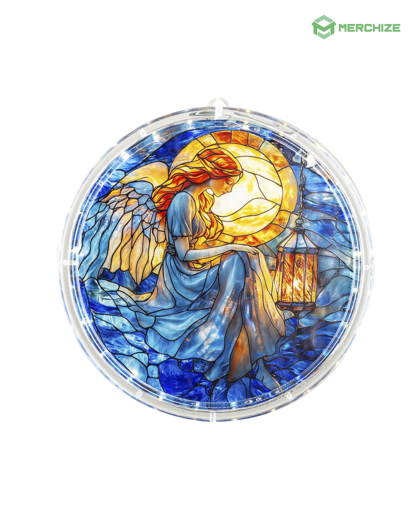 Wavy Acrylic LED Hanging Light Lamp (Circle Frame)