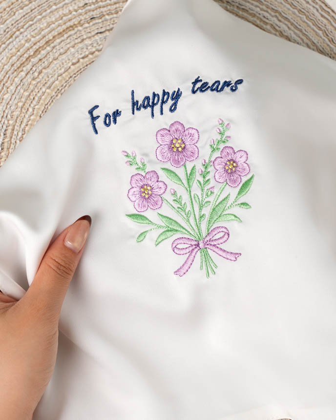 Embroidered Satin Handkerchief 