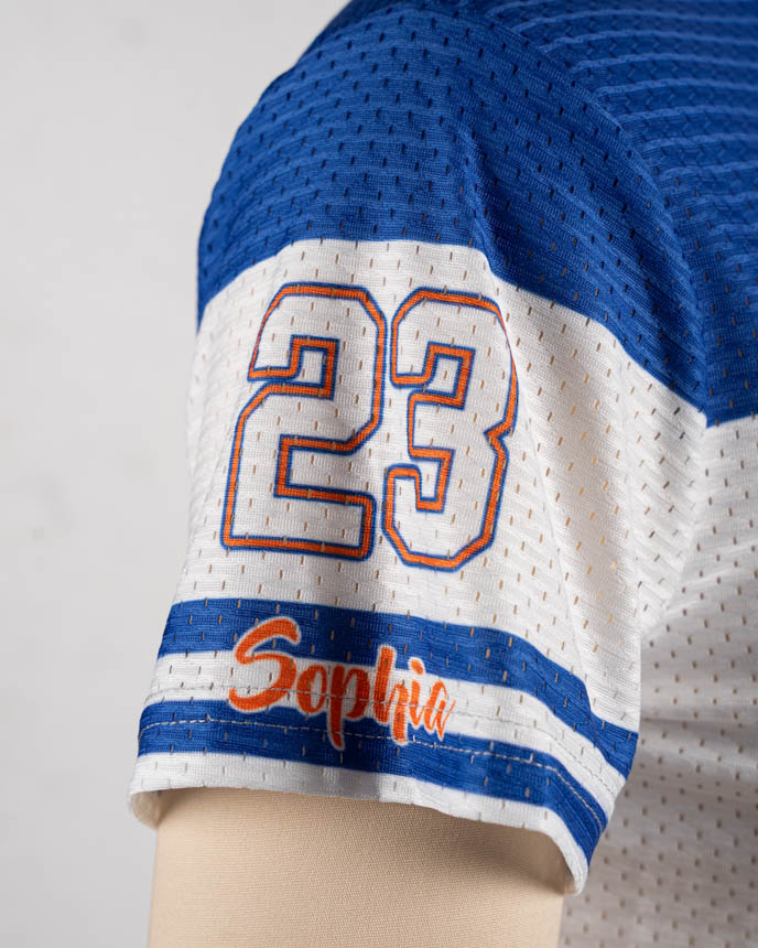 All-over Print Mesh V-neck Crop Top Jersey