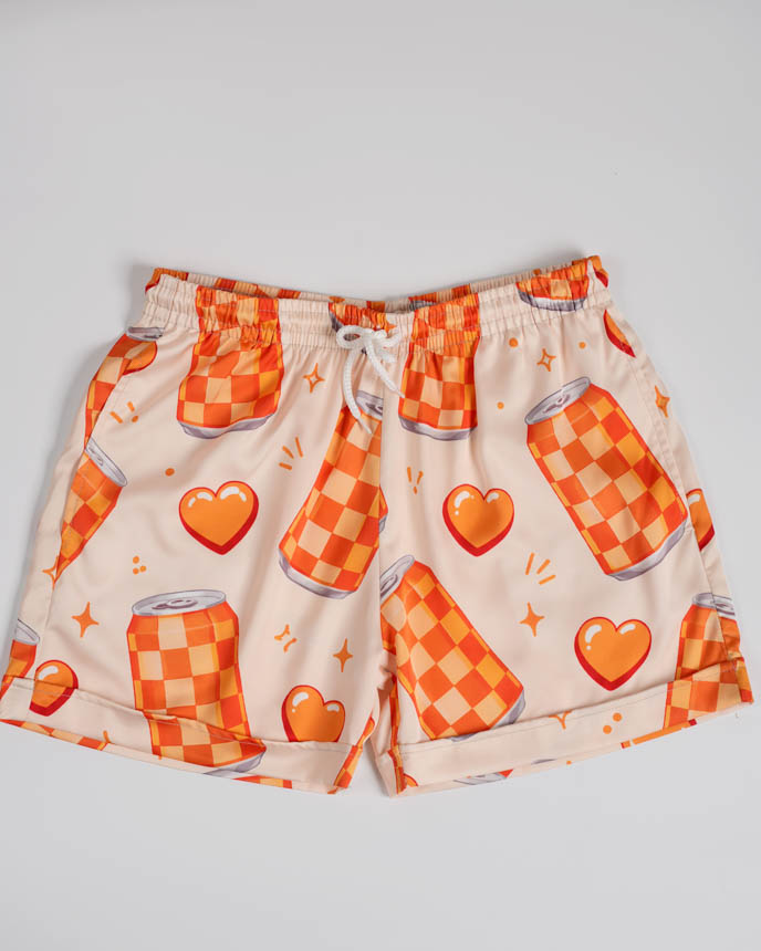 All-over Print Satin Loose Pajama Shorts 